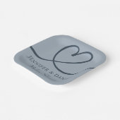 Minimalistisch blauw hart handgeschreven elegant papieren bordje (Gebogen)