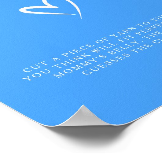 Minimalistisch blauw - hoe groot is mama's buik sp poster (Hoek)