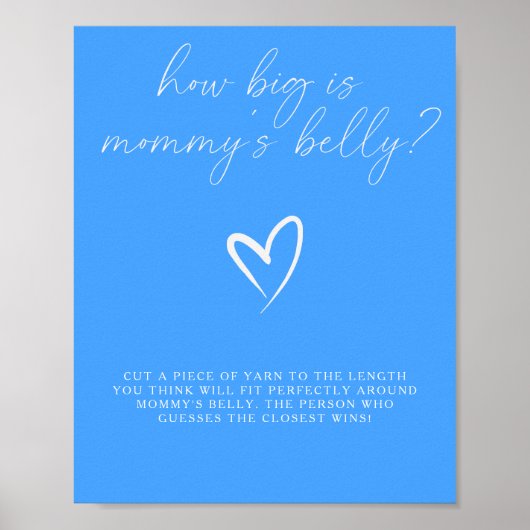 Minimalistisch blauw - hoe groot is mama's buik sp poster (Voorkant)