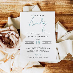 Minimalistisch blauw klein menselijk Shindig Baby Kaart