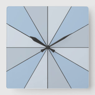 Minimalistisch blauw kleurenwiel vierkante klok