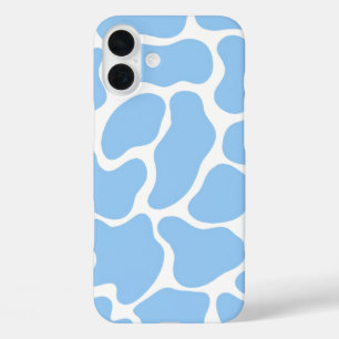 Minimalistisch blauw Koe afdrukken iPhone 16 Plus Hoesje