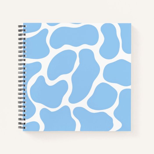 Minimalistisch blauw Koe afdrukken Notitieboek (Voorkant)