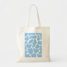 Minimalistisch blauw Koe afdrukken Tote Bag