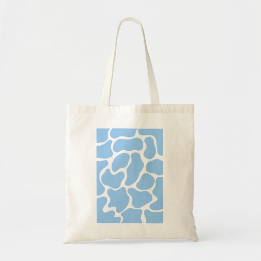 Minimalistisch blauw Koe afdrukken Tote Bag (Voorkant)