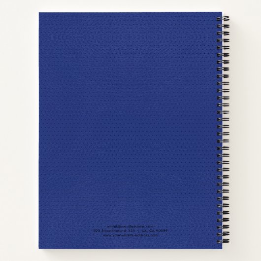 Minimalistisch blauw  kunstleer notitieboek (Achterkant)