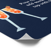 Minimalistisch blauw marineblauw vrijgezellenfeest poster (Hoek)