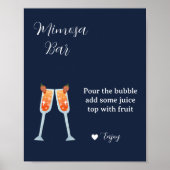 Minimalistisch blauw marineblauw vrijgezellenfeest poster (Voorkant)