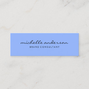 Minimalistisch blauw met cursieve tekst mini visitekaartje