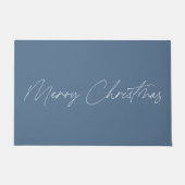 Minimalistisch blauw Modern Calligrafie Kerst Deurmat (Voorkant)