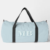 Minimalistisch Blauw Modern Initiaal Monogram Plunjezak (Voorkant)