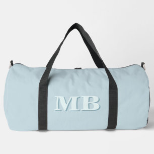 Minimalistisch Blauw Modern Initiaal Monogram Plunjezak