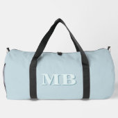 Minimalistisch Blauw Modern Initiaal Monogram Plunjezak (Achterkant)