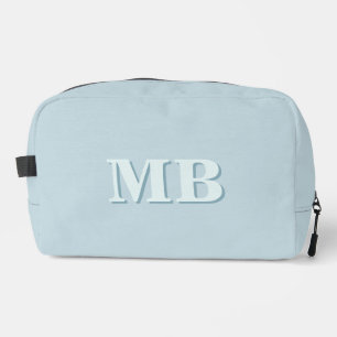 Minimalistisch Blauw Modern Initiaal Monogram Toilettasje