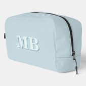 Minimalistisch Blauw Modern Initiaal Monogram Toilettasje (Rechterhoek)