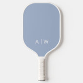 Minimalistisch blauw modern monogram pickleball paddle (Voorkant)