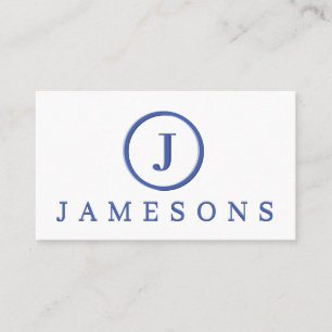Minimalistisch blauw monogram Logo Ingegraveerd Ef Visitekaartje