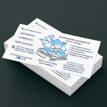 Minimalistisch Blauw Monogram Logo Schoonmaakdiens