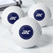 Minimalistisch blauw monogram Moderne naam golfbal Golfballen