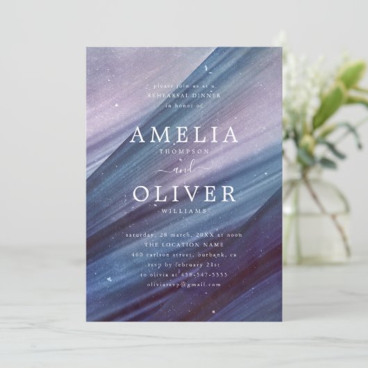 Minimalistisch blauw & Paarse Abstracte repetitie  Kaart (Staand voorkant)