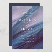 Minimalistisch blauw & Paarse Abstracte repetitie  Kaart (Voorkant / Achterkant)