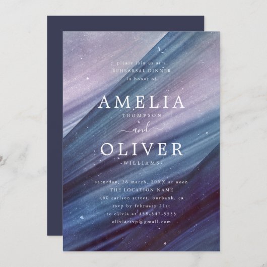 Minimalistisch blauw & Paarse Abstracte repetitie  Kaart (Voorkant / Achterkant)