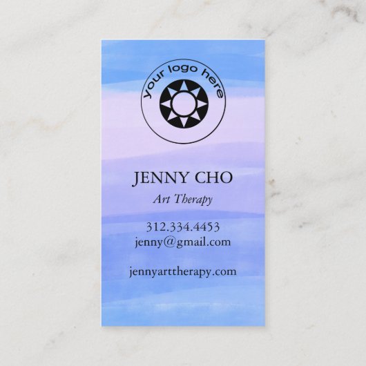 Minimalistisch Blauw Paarse Schilderij ADD AANGEPA Visitekaartje (Achterkant)