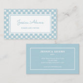 Minimalistisch  blauw pastpatroon visitekaartje (Voorkant / Achterkant)