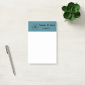 Minimalistisch blauw post-it® notes (Kantoor)