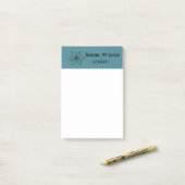 Minimalistisch blauw post-it® notes (Op bureau)
