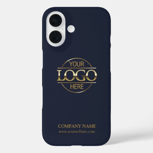 Minimalistisch Blauw Promotie Bedrijfslogo Case-Mate iPhone Case (Achterkant)