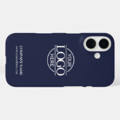Minimalistisch Blauw Promotie Bedrijfslogo Case-Mate iPhone Case (Achterkant (horizontaal))