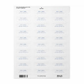 Minimalistisch blauw retouradreslabel etiket (Full Sheet)