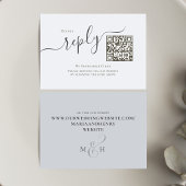 Minimalistisch Blauw RSVP QR Code Bruiloft