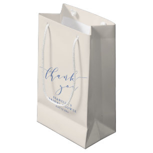 Minimalistisch Blauw Script Bruidsfeest Bedankt Klein Cadeauzakje