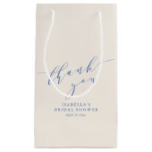 Minimalistisch Blauw Script Bruidsfeest Bedankt Klein Cadeauzakje (Voorkant)