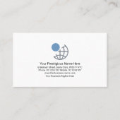 Minimalistisch blauw Stripe Lines Founder Eigenaar Visitekaartje (Achterkant)