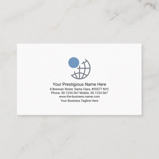 Minimalistisch blauw Stripe Lines Founder Eigenaar Visitekaartje (Achterkant)