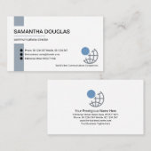 Minimalistisch blauw Stripe Lines Founder Eigenaar Visitekaartje (Voorkant / Achterkant)