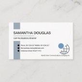 Minimalistisch blauw Stripe Lines Founder Eigenaar Visitekaartje (Voorkant)