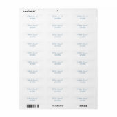 Minimalistisch Blauw Trouwadreslabel Etiket (Full Sheet)