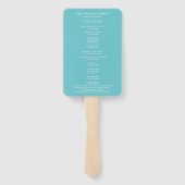 Minimalistisch Blauw Trouwprogramma Handwaaier (Achterkant)