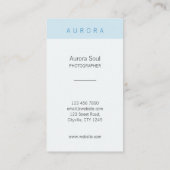 Minimalistisch blauw tweetonig Visitekaartje (Achterkant)