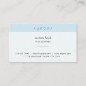 Minimalistisch blauw tweetonig Visitekaartje (Achterkant)