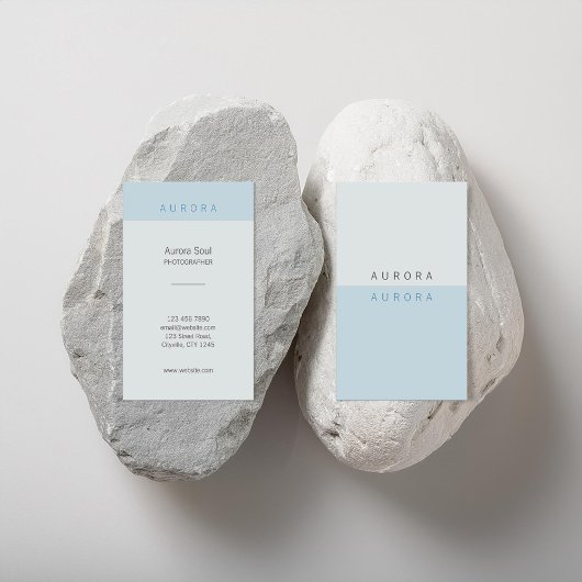 Minimalistisch blauw tweetonig Visitekaartje