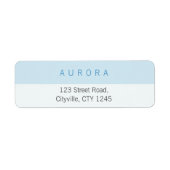 Minimalistisch blauw tweetonig Visitekaartje Etiket (Voorkant)