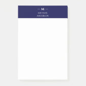 Minimalistisch blauw van de marine post-it® notes (Voorkant)