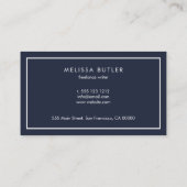 Minimalistisch blauw van de professionele marine visitekaartje (Achterkant)