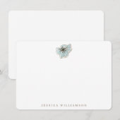 Minimalistisch blauw ventilator, speciaal geperson notitiekaartje (Voorkant / Achterkant)