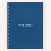 Minimalistisch blauw  vetleder Notitieboek (Voorkant)